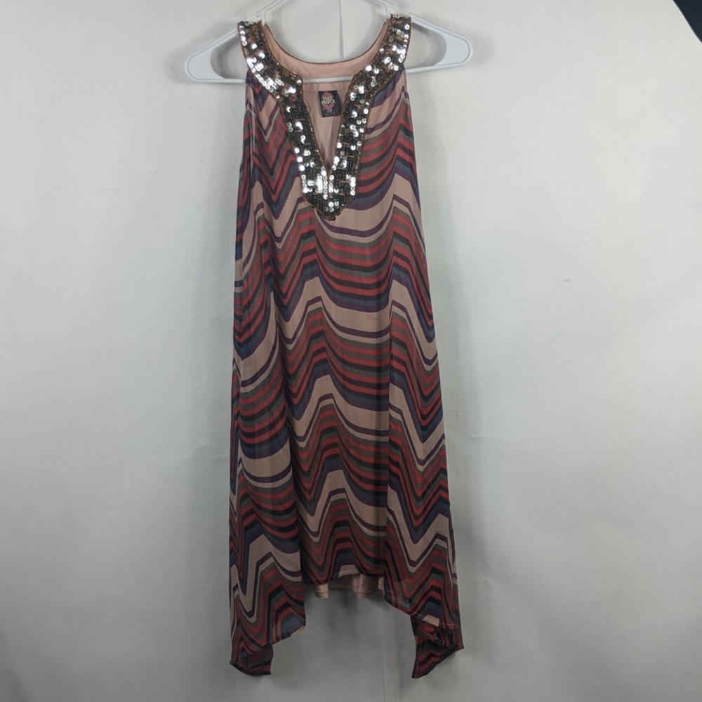 Free people womens sequins v-neck collar dress